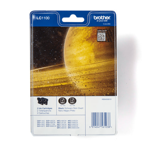 Brother LC1100BKBP2 ink cartridge 2 pc(s) Original Black Brother LC1100BKBP2 ink cartridge 2 pc(s) Original Black